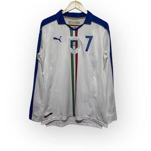 Puma Italy Italia Zaza #7 Long Sleeve Soccer Jersey White Blue M Men’s